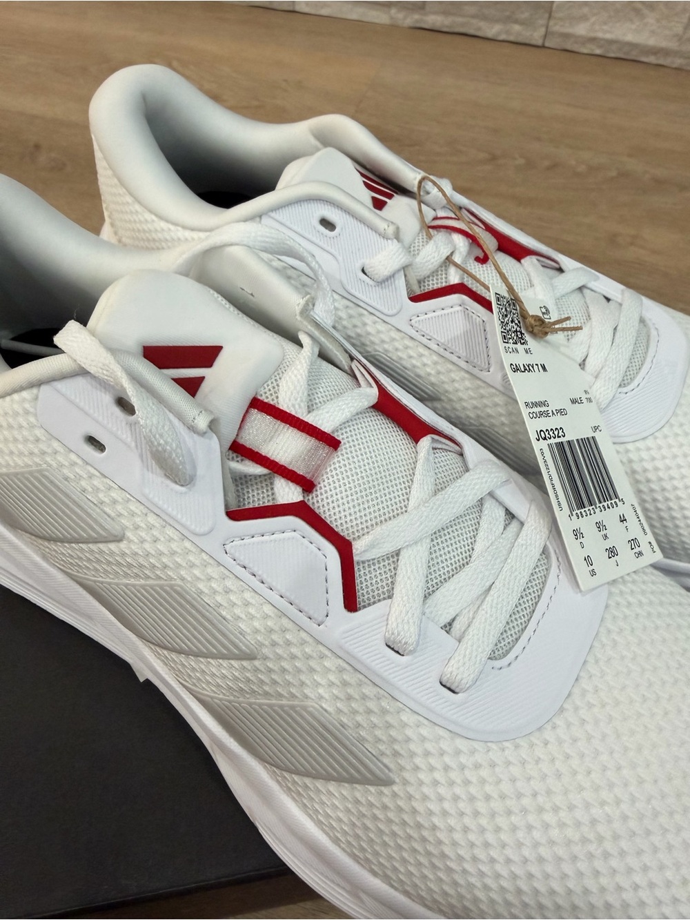 adidas White and Red Men's Athletic Shoes